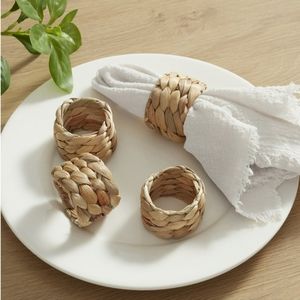 (3/$10) Napkin Rings - Natural Water Hyacinth (New)